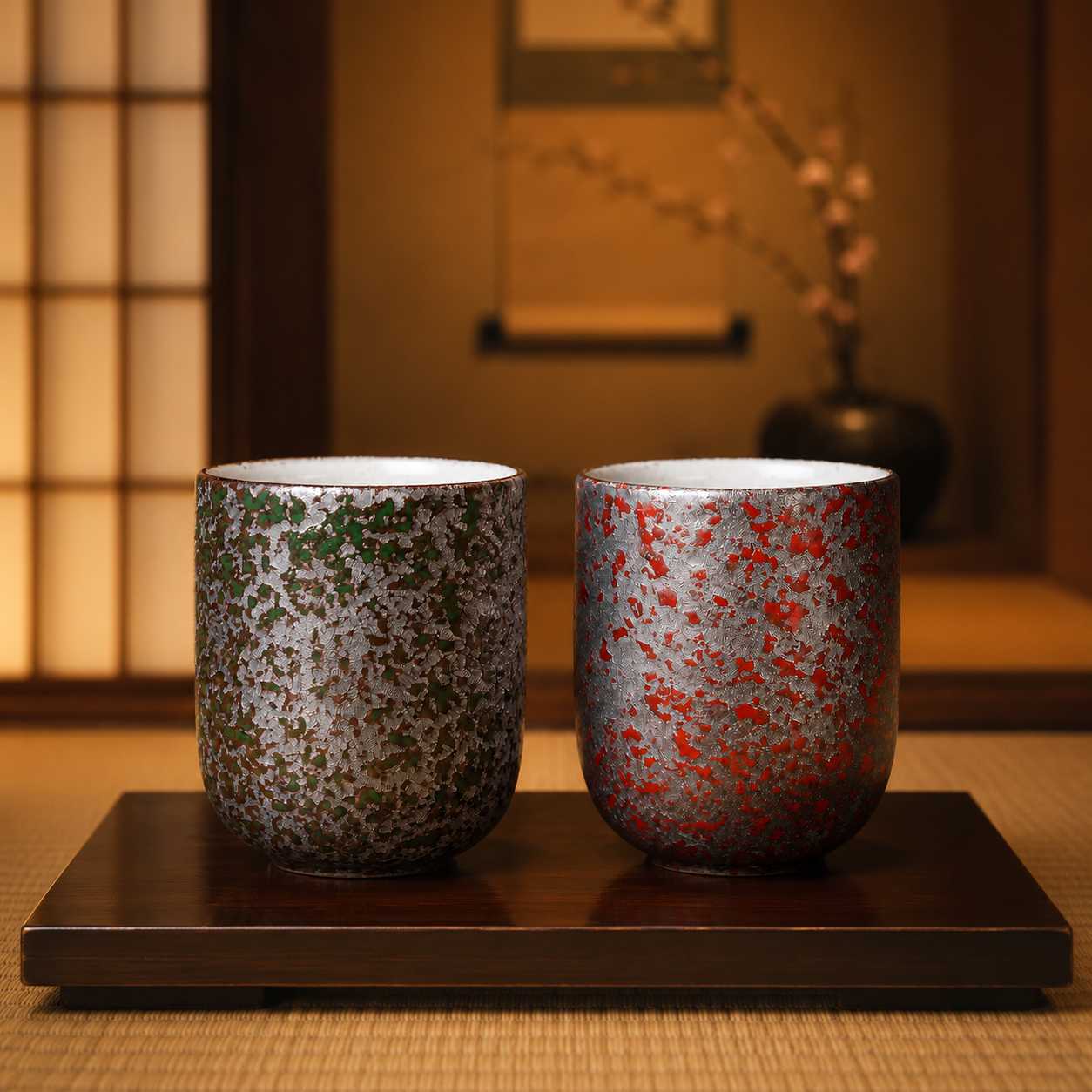 Duo Braises Sauvages – Lot de 2 tasses japonaises en céramique
