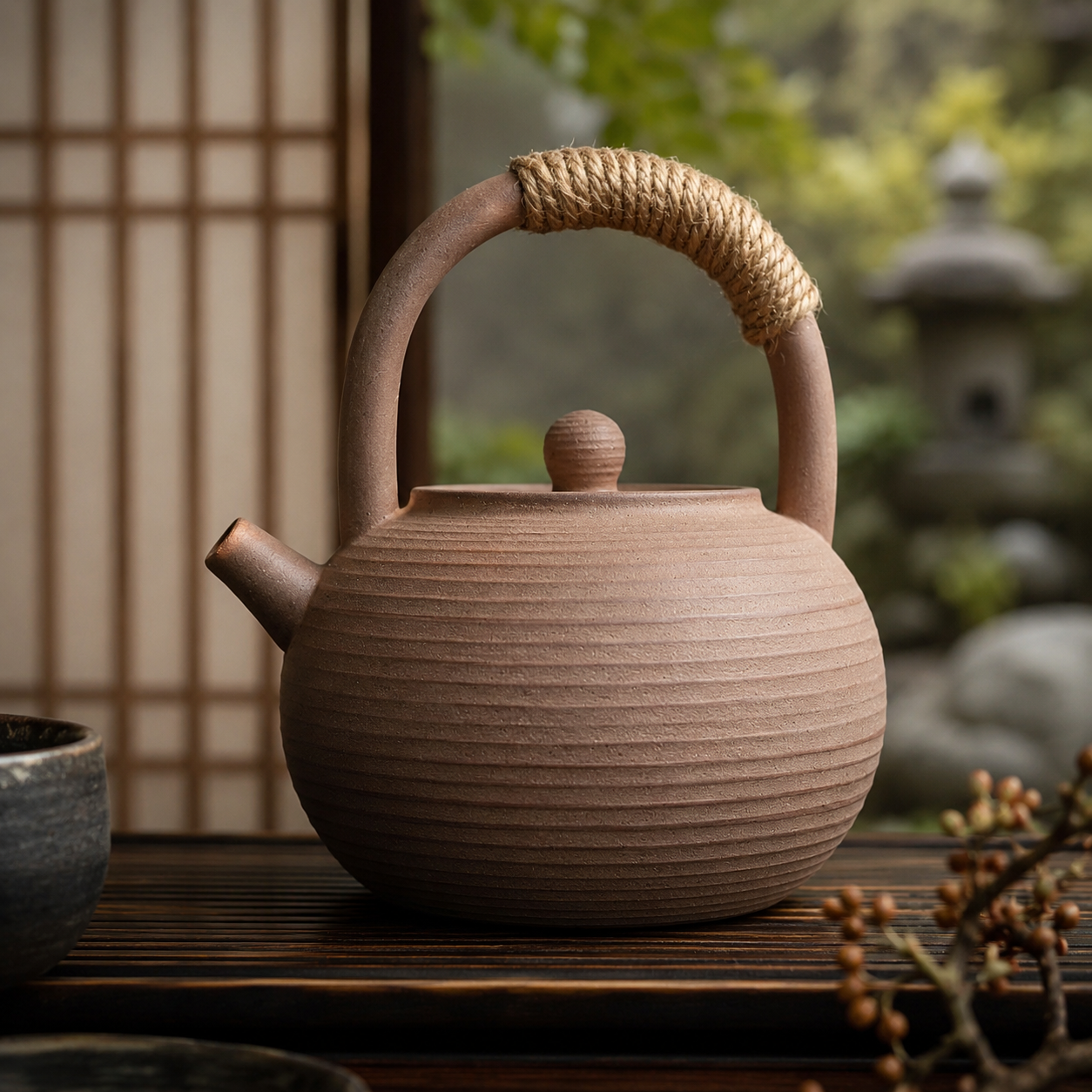 Théière japonaise rétro – Terre Brune 510 ml ou Brun Fumé 350 ml – Image 2