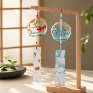 Duo de carillons Fūrin japonais – Poisson Rouge & Brise Céleste