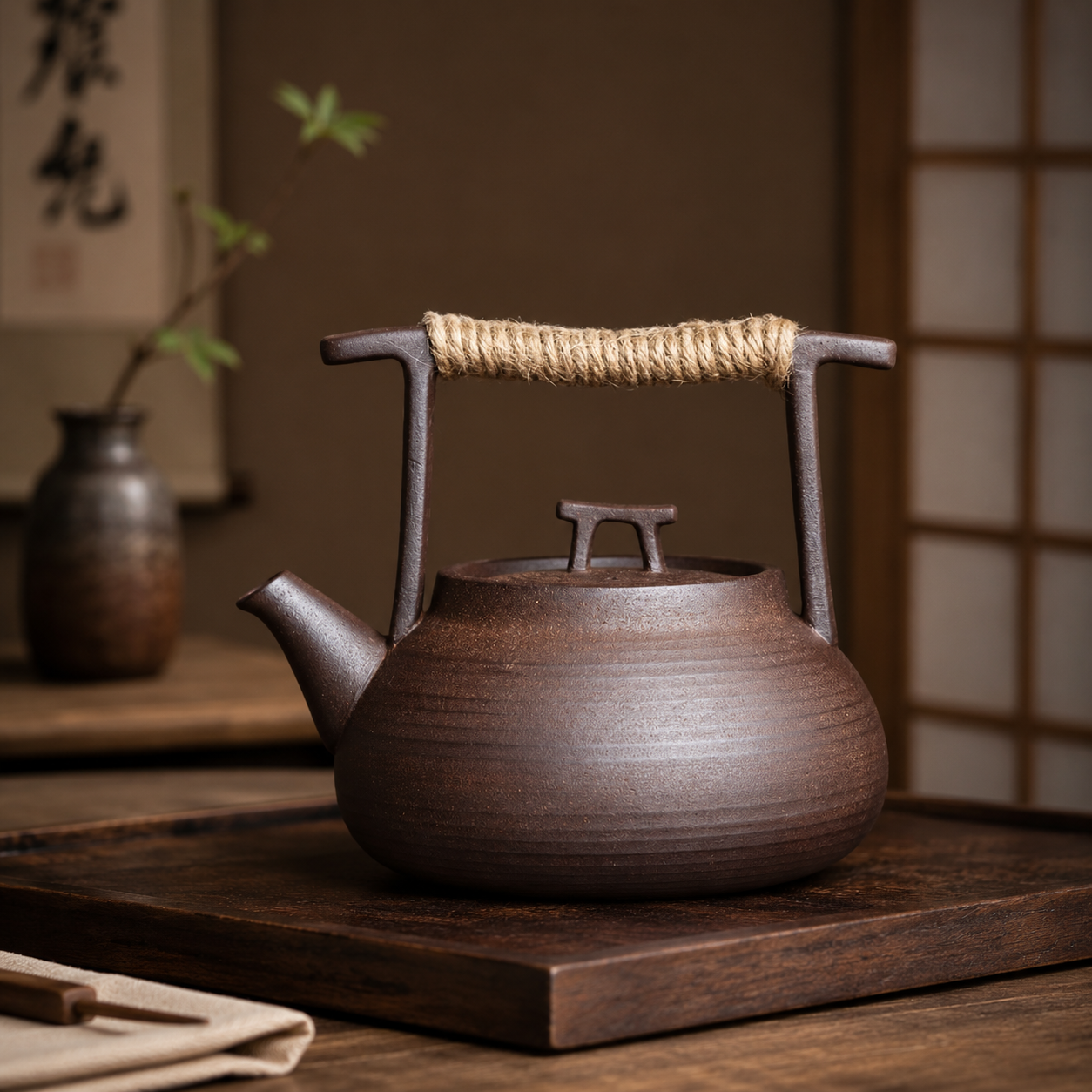 Théière japonaise rétro – Terre Brune 510 ml ou Brun Fumé 350 ml – Image 3