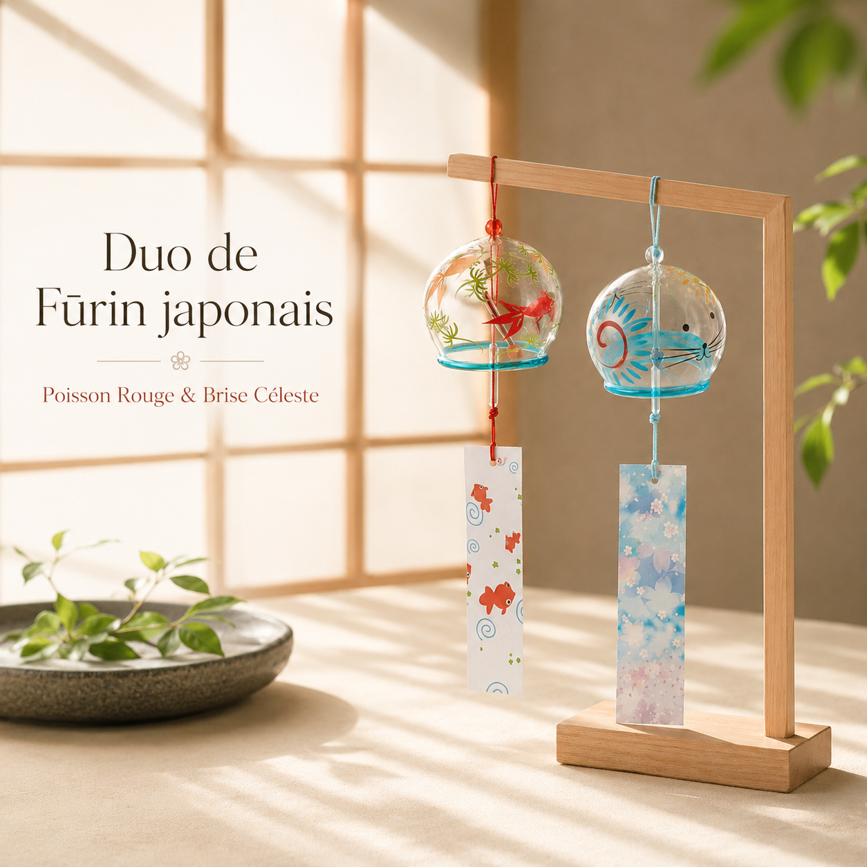Duo de carillons Fūrin japonais – Poisson Rouge & Brise Céleste – Image 2
